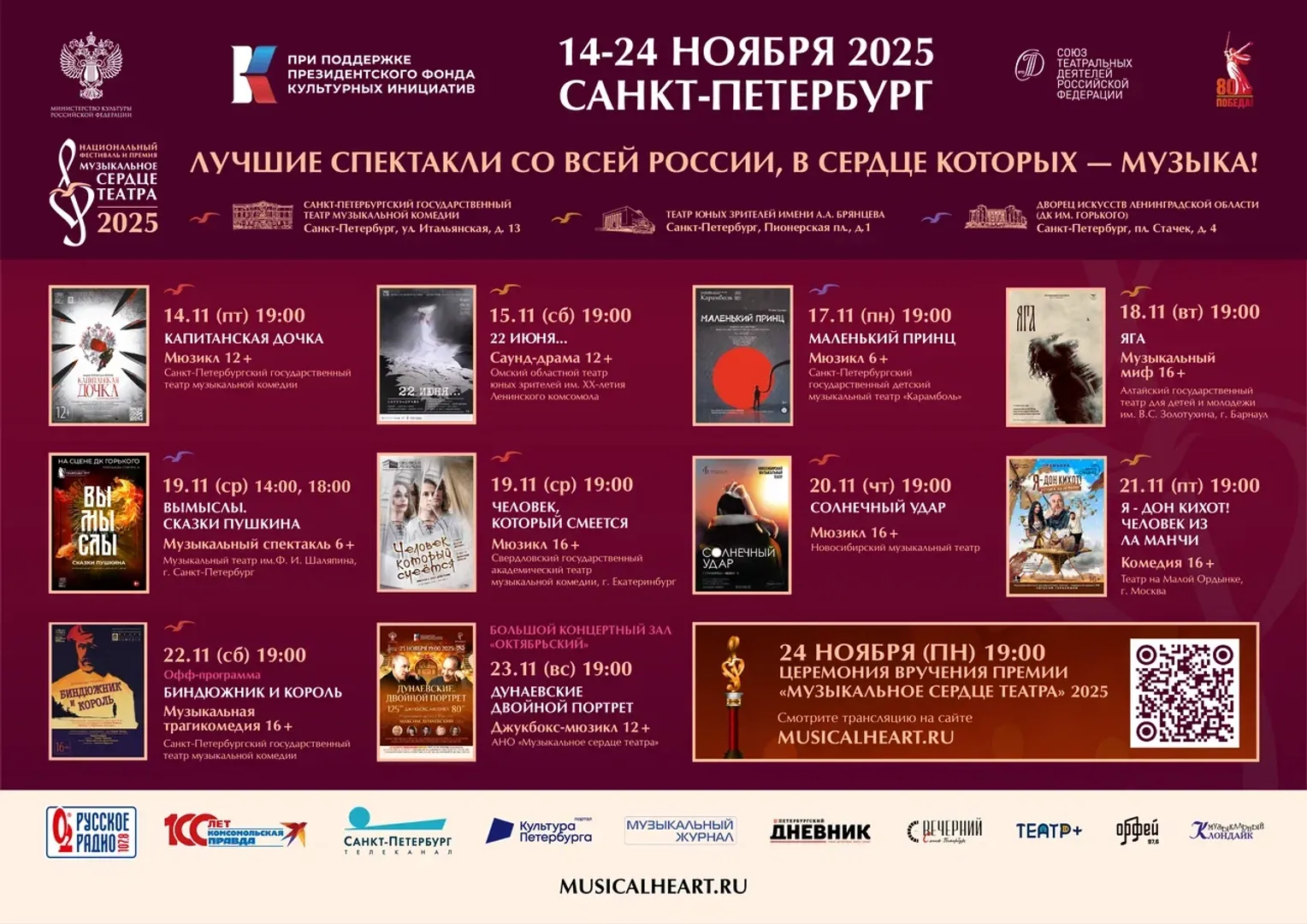 Фестиваль «Музыкального сердца театра» признали важнейшим явлением в культурной жизни России 
